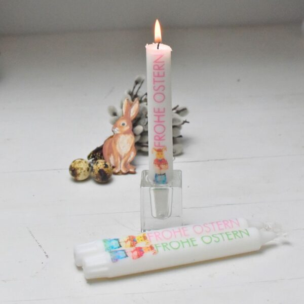 Frohe Ostern Kerze mit Hase