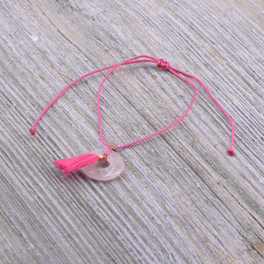 Rosenquarz Mini Donut Armband – ein Hauch von Liebe und Geborgenheit – Bild 3