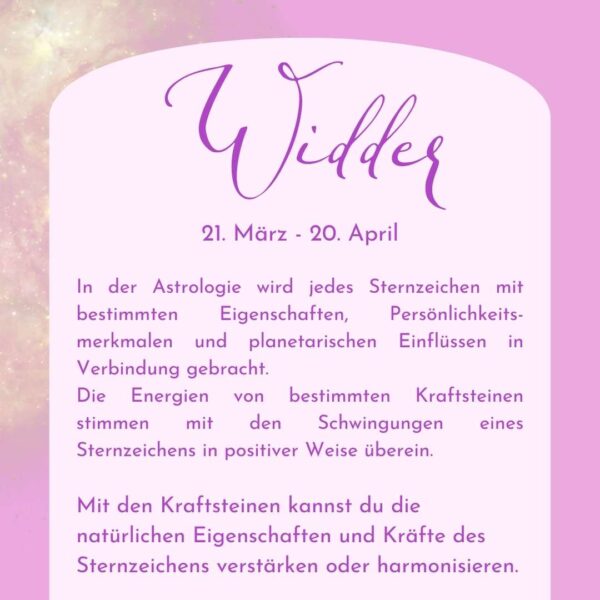 Widder - Kraftsteine - Set – Bild 8