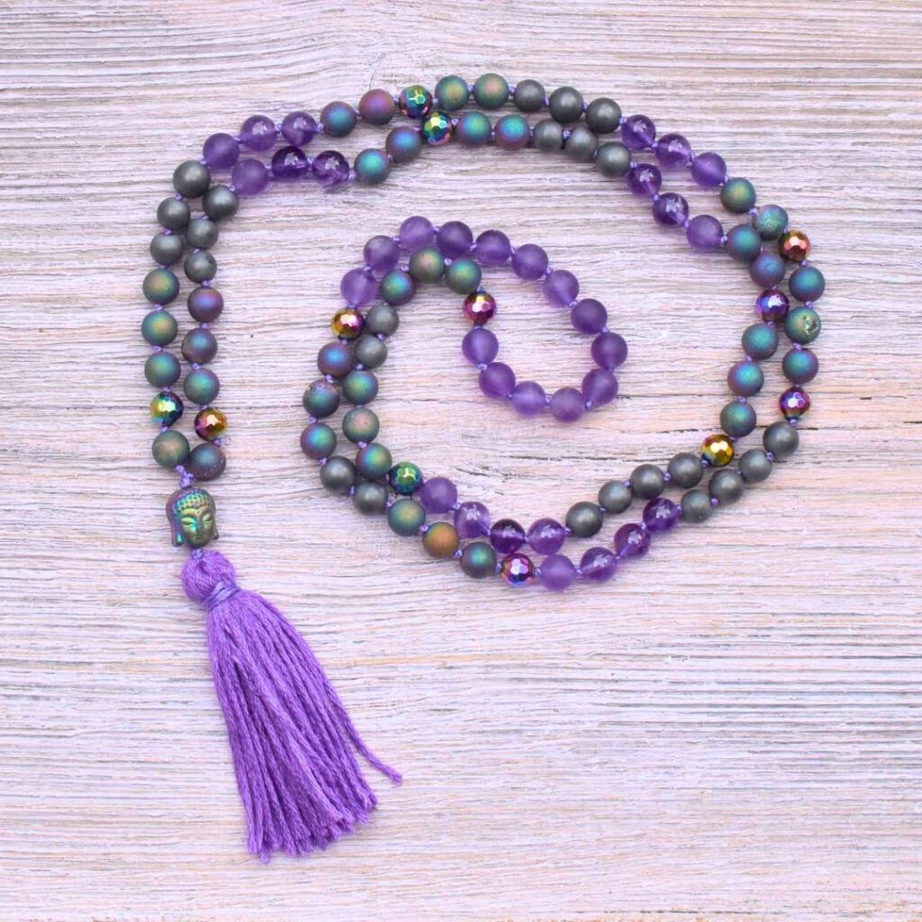Achtsamkeits-Mala mit Amethyst – dein Anker für den Moment