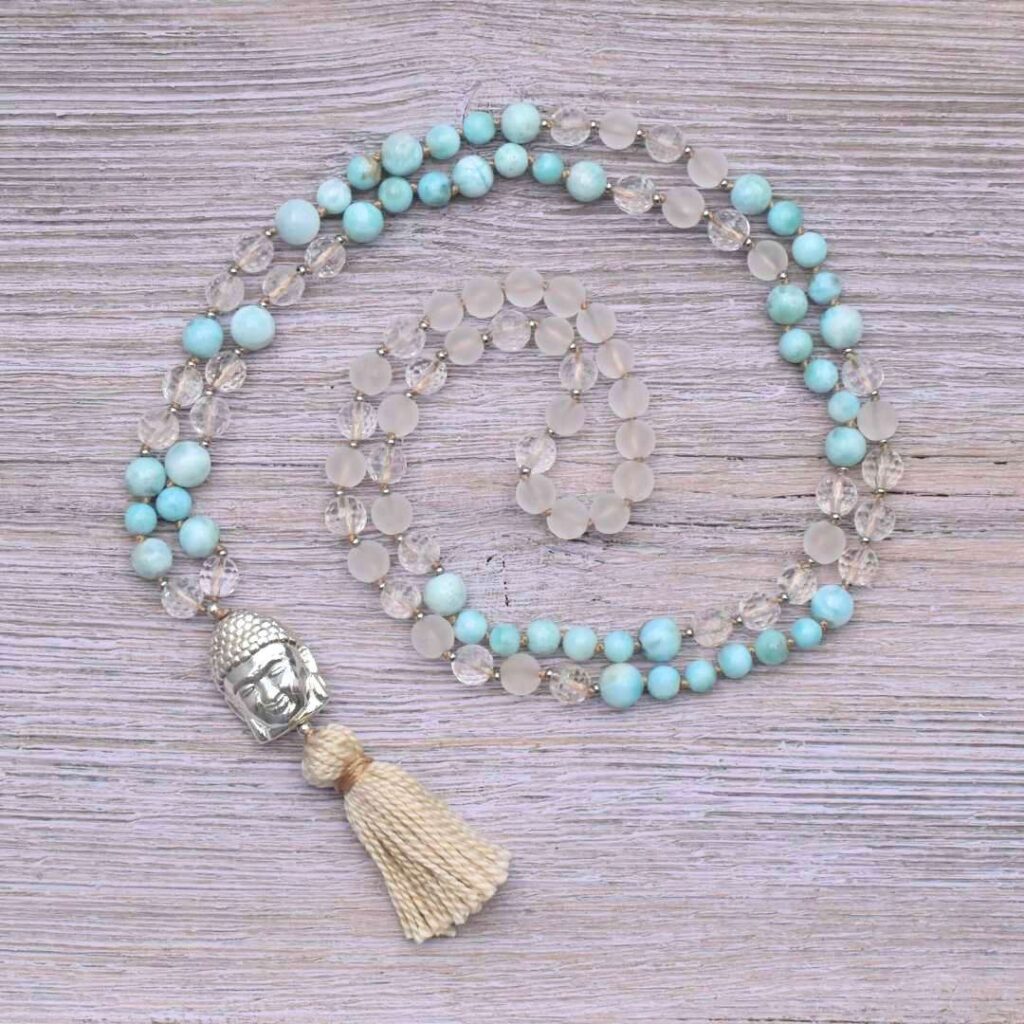 Schutz-Mala mit Larimar – Aurabalance & Geborgenheit