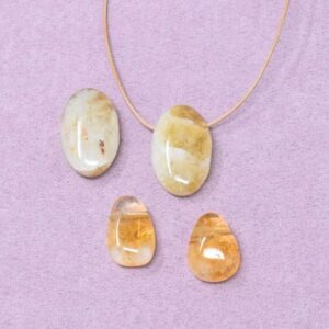 Citrin Halskette Linsen-Anhänger