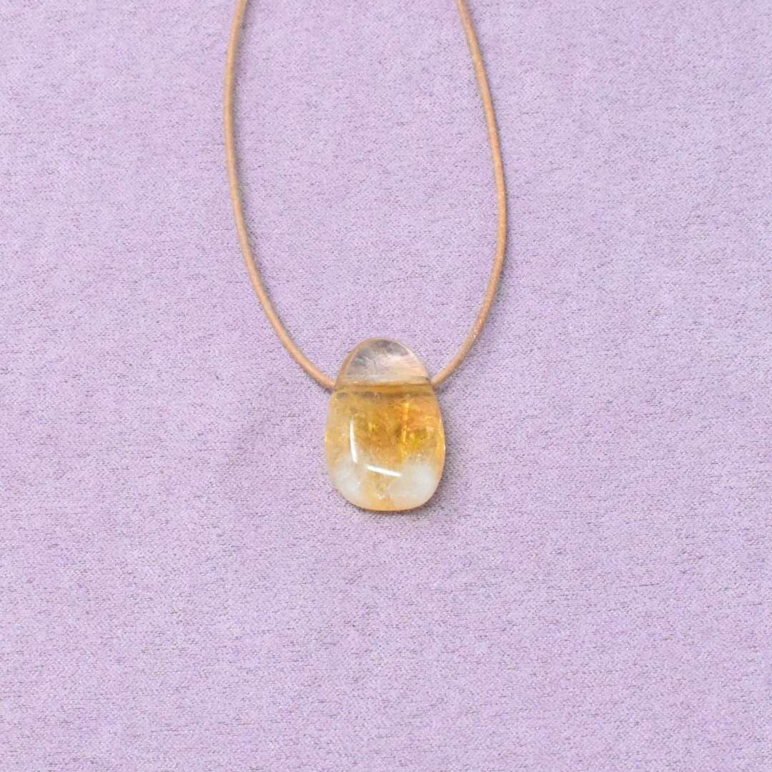 Citrin Halskette Linsen-Anhänger – Bild 4
