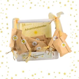 Lumina – Engel Heilstein Adventskalender mit 24 Edelsteinen - creme