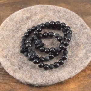 Männer Armband aus Ebenholz und Turmalin