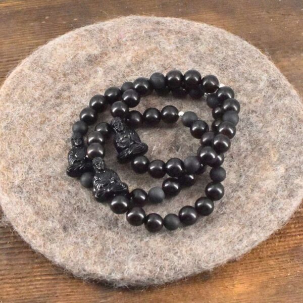 Männer Armband aus Ebenholz und Turmalin