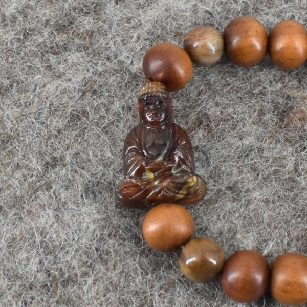 Männer Armband aus Sandelholz und versteinertem Holz – Bild 4
