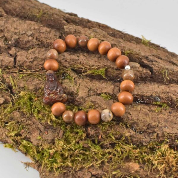 Männer Armband aus Sandelholz und versteinertem Holz – Bild 5
