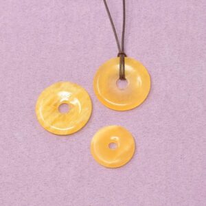 Orangencalcit Halskette Donut-Anhänger