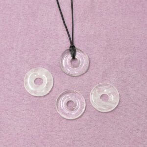 Bergkristall Halskette Donut-Anhänger