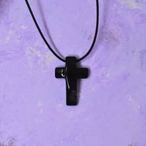 Onyx Halskette Kreuz-Anhänger