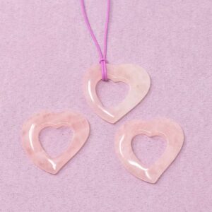 Rosenquarz Halskette Herz-Anhänger