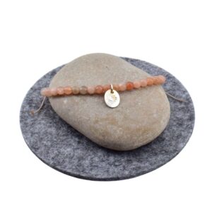 Sonnenstein - Energie Armband - 16,5 cm, Sonne geprägt auf Plättchen