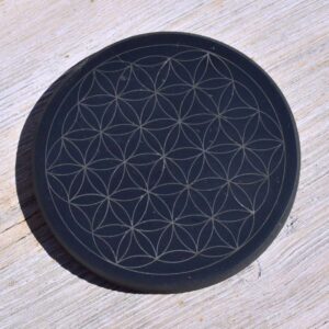 Schungit Ladeplatte "Blume des Lebens" – Harmonie & Energie