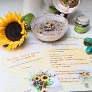 Kräuterweihe Ritual-Set: Wo mein innerer Garten Licht empfängt – mit Chrysokoll & Räucherwerk