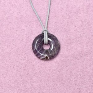 Amethyst Halskette Donut-Anhänger – Harmonie & Seelenfrieden - B1