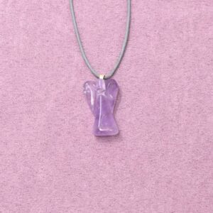 Amethyst Halskette Engel-Anhänger – Schutz & Intuition - B4
