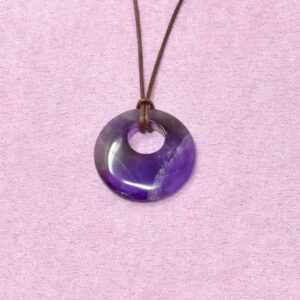 Amethyst Halskette Kreis-Anhänger – Meditation & Tiefe - B1
