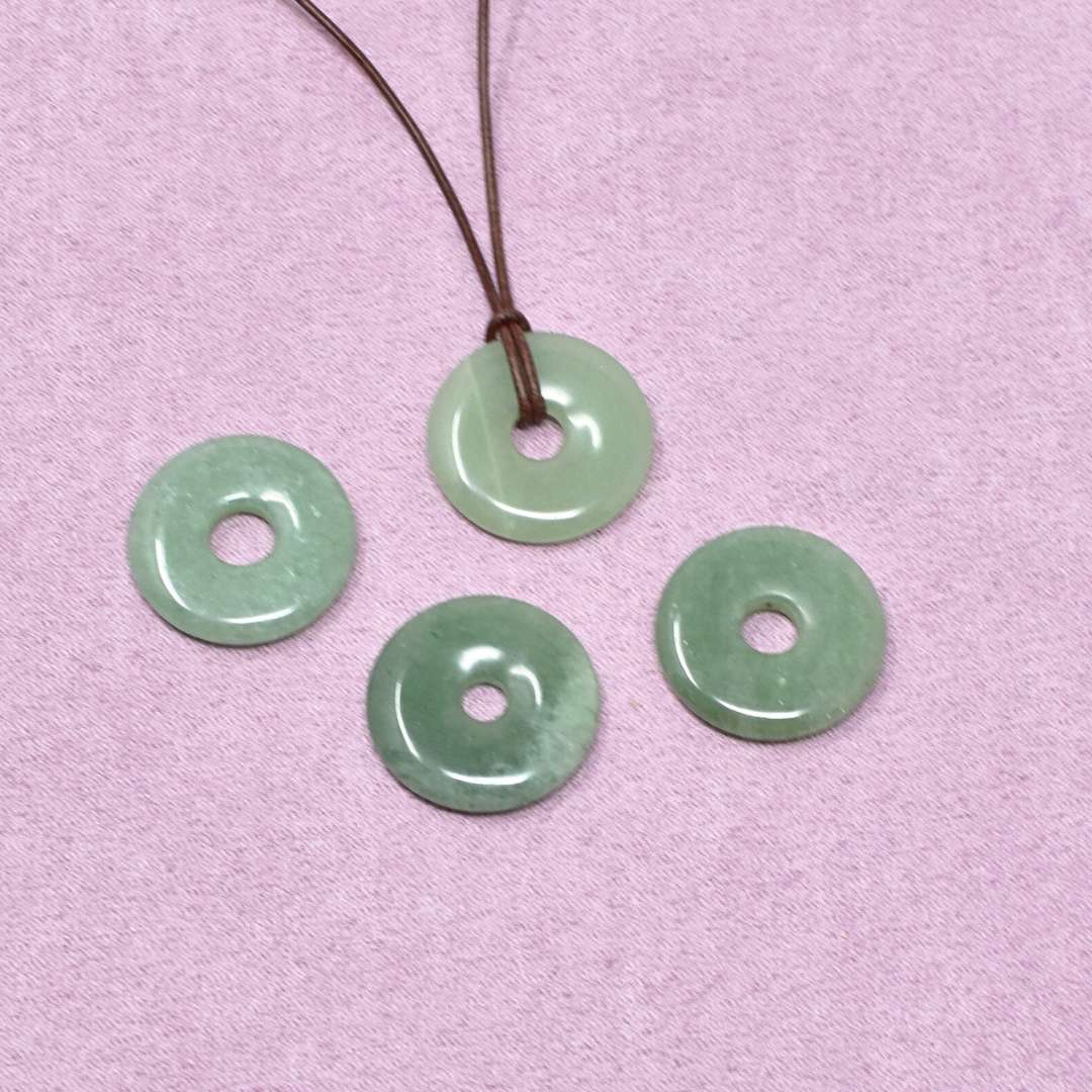 Aventurin Halskette Donut-Anhänger – Mut & Zuversicht