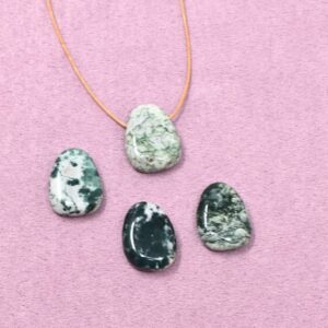 Baumachat Halskette Tropfen-Anhänger – Mut & innere Ausdauer