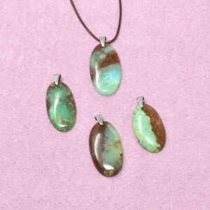 Chrysopras Halskette Linsen-Anhänger – Ruhe & neue Wege