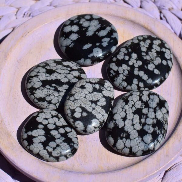 Schneeflocken Obsidian Scheibe – Bild 2