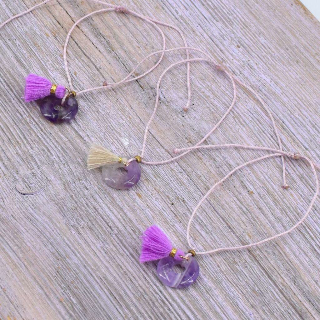 Amethyst Mini Donut Armband – Ruhe und Seelenfrieden im Fluss der Stille