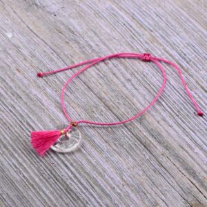 Bergkristall Mini Donut Armband – klare Energie für Licht und Erkenntnis - pink