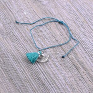 Bergkristall Mini Donut Armband – klare Energie für Licht und Erkenntnis - türkis