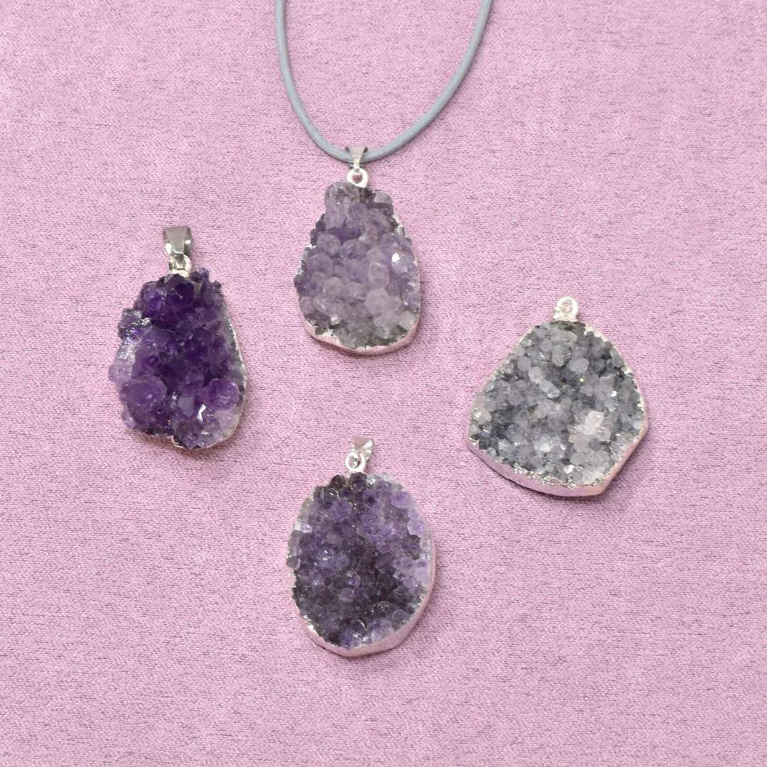 Amethyst Halskette Drusen-Anhänger – Ruhe & innere Klarheit