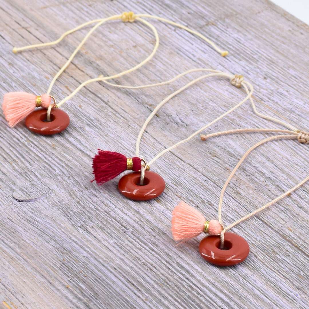 Roter Jaspis Mini Donut Armband – Erdung und Mut für deinen Weg