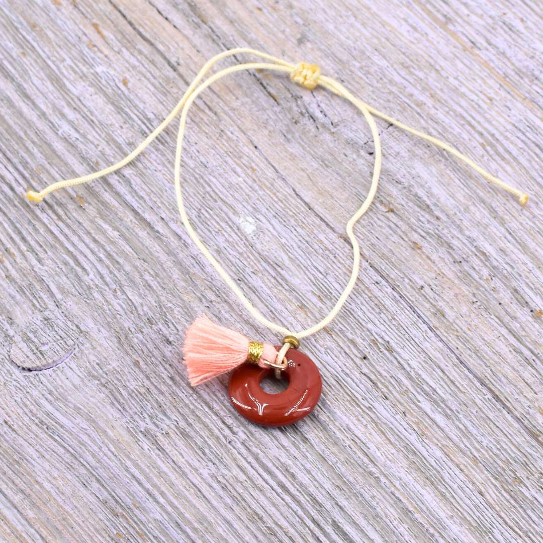 Roter Jaspis Mini Donut Armband – Erdung und Mut für deinen Weg – Bild 3