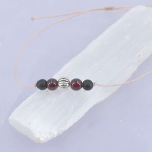 Januar Geburtsstein Armband – Stabilität & Schutz | Granat & Schwarzer Turmalin
