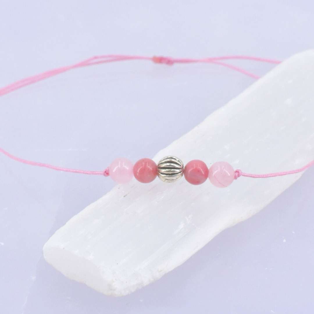 Juli Geburtsstein Armband – Nähe & Offenheit | Rhodonit & Rosenquarz