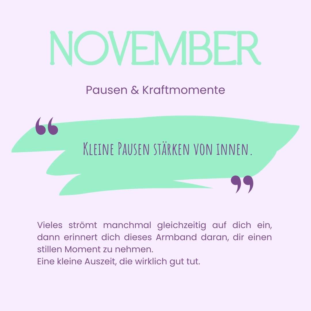 November Geburtsstein Armband – Pausen & Kraftmomente | Golden Healer & Grüner Opal – Bild 3