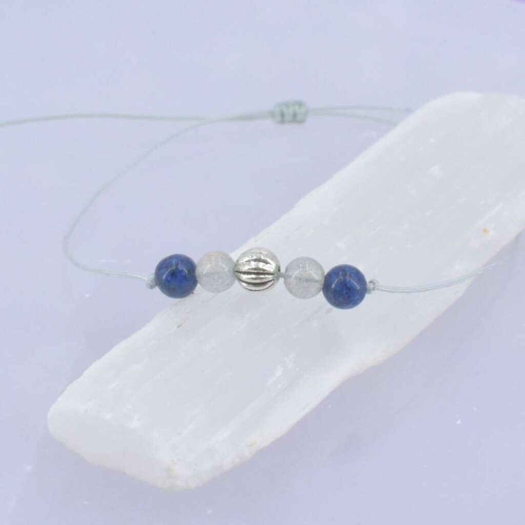 September Geburtsstein Armband – Vertrauen & innerer Weg | Labradorit & Lapis Lazuli