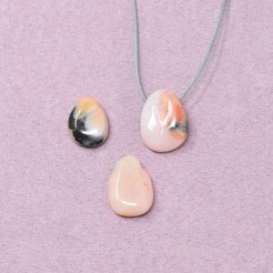 Aragonit pink Halskette Tropfen-Anhänger – fühlen dürfen & weich werden