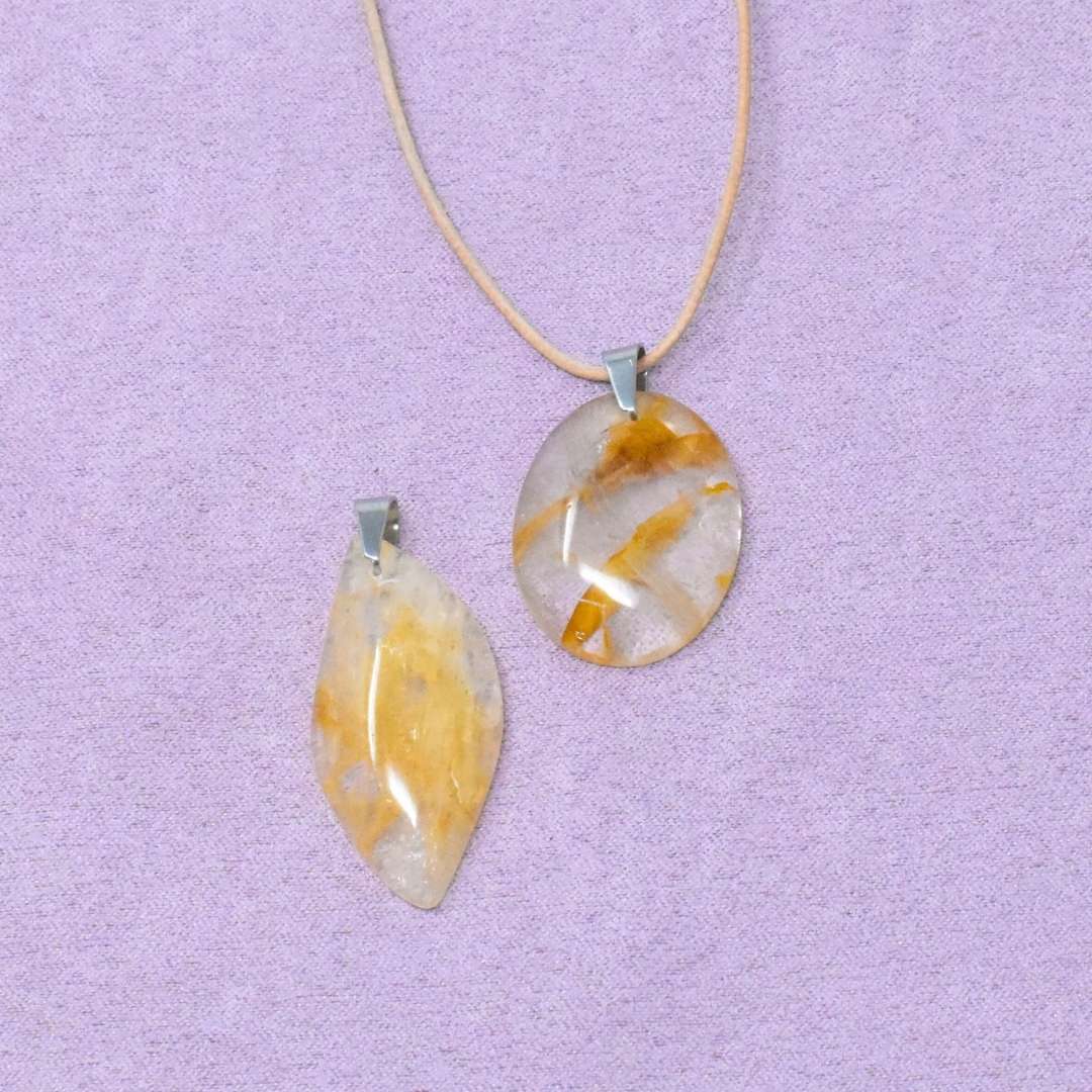 Citrin Halskette Freiform-Anhänger – Selbstvertrauen & Neubeginn