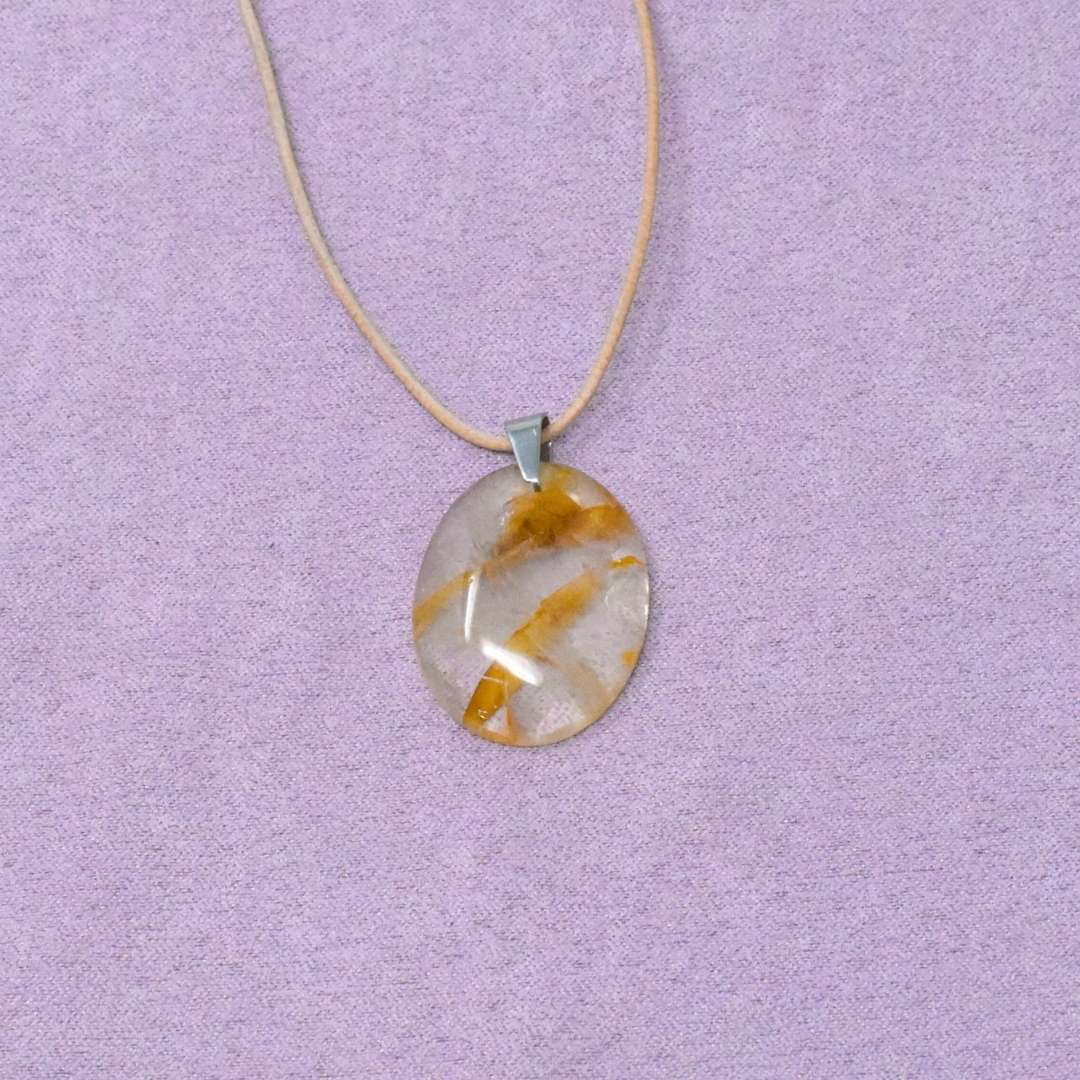 Citrin Halskette Freiform-Anhänger – Selbstvertrauen & Neubeginn – Bild 3