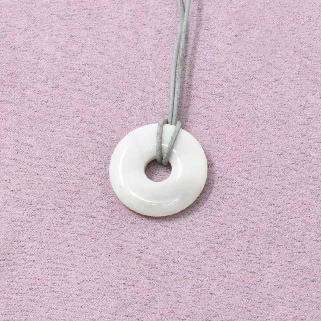 Friedensachat Halskette Donut-Anhänger – Vertrauen & innerer Frieden – Bild 3
