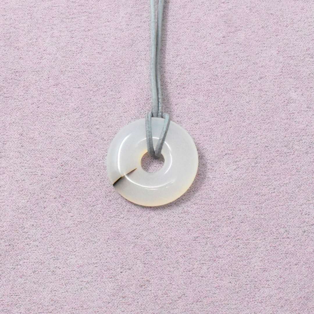 Friedensachat Halskette Donut-Anhänger – Vertrauen & innerer Frieden – Bild 4