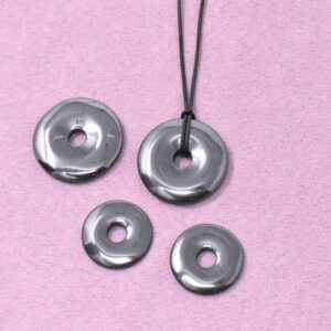 Hämatit Halskette Donut-Anhänger – Erdung & innere Balance