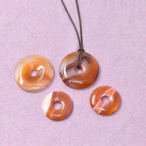 Karneol Halskette Donut-Anhänger – Mut & Lebensenergie