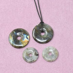 Labradorit Halskette Donut-Anhänger – Schutz & energetisches Gleichgewicht