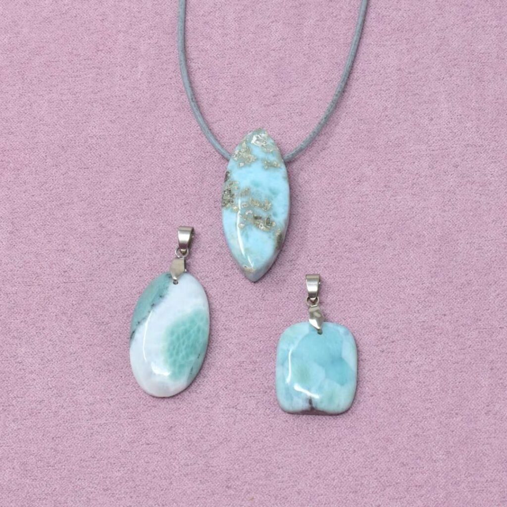 Larimar Halskette Freiform-Anhänger – Freiheit & echt du selbst sein
