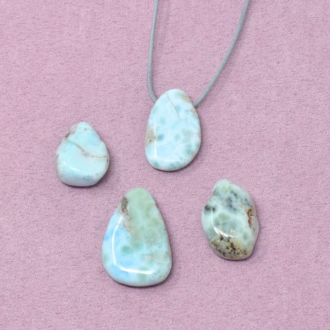 Larimar Halskette Tropfen-Anhänger – Vertrauen & innere Ruhe