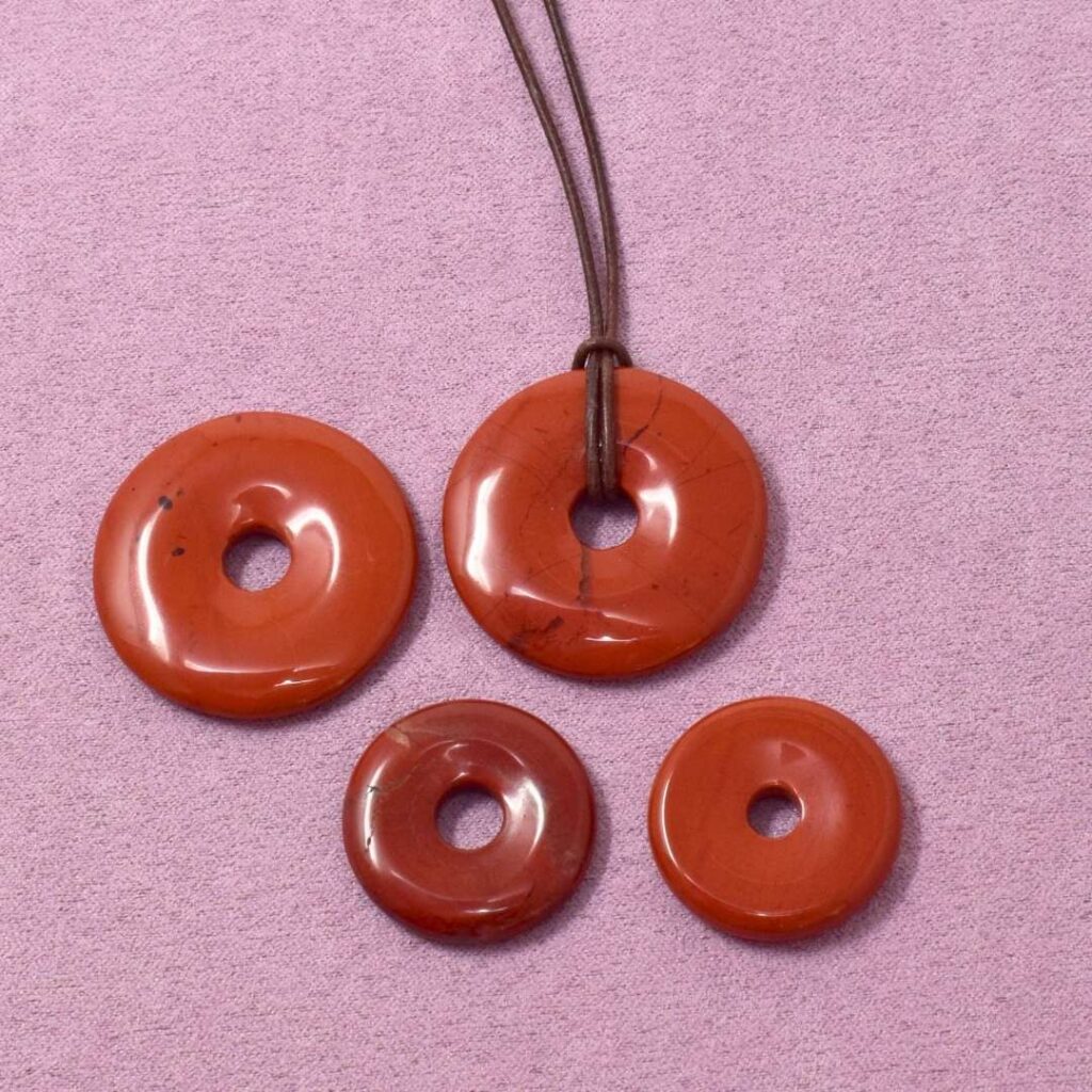 Roter Jaspis Halskette Donut-Anhänger – Erdung & Urvertrauen