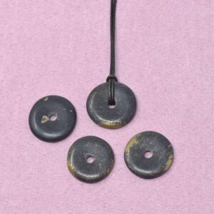 Schungit Halskette Donut-Anhänger – Schutz & Stabilität