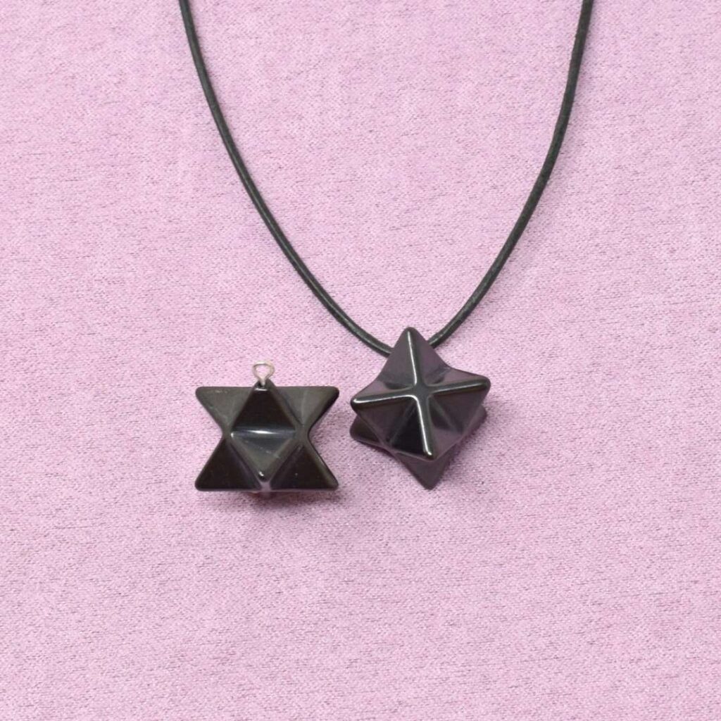Schungit Halskette Merkaba Stern-Anhänger – Energieausgleich & schützende Harmonie