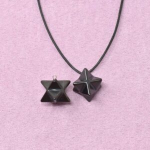 Schungit Halskette Merkaba Stern-Anhänger – Energieausgleich & schützende Harmonie